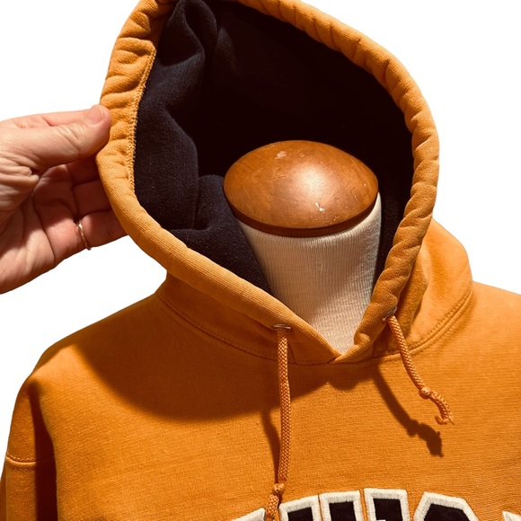 VINTAGE UNIVERSITY OF MICHIGAN GOLD HOODED SWEATSHIRT WOLVERINES COLLEGE 1980s - Picture 5 of 15